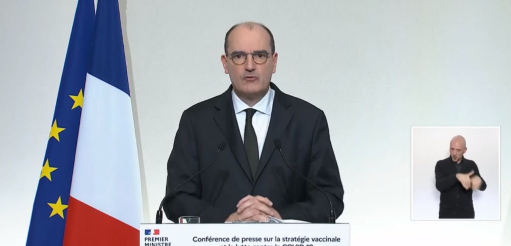 Capture d'écran - Jean Castex prend la parole afin de faire le point sur la stratégie vaccinale dans le cadre de la Covid-19 et éclaircir les interrogations de la population.