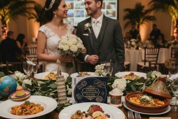 Un repas de mariage inspiré des voyages des mariés :  De l’entrée japonaise au dessert antillais
