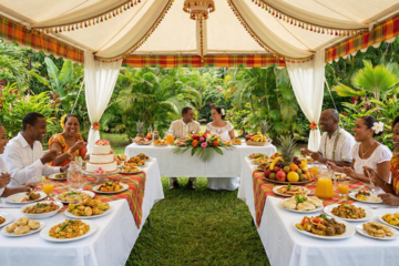 Le repas traditionnel de mariage du peuple créole