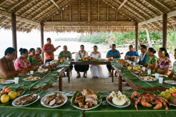 Le repas traditionnel de mariage à Tuvalu