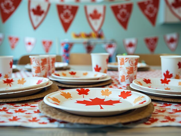 15x Sous-bières Carré Du Drapeau Canadien - Articles De Fête Canada - Décoration Champêtre