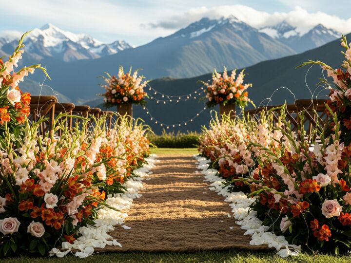 Les fleurs des andes : glaïeuls, alstroemères et textures montagnardes pour une fête de mariage authentique