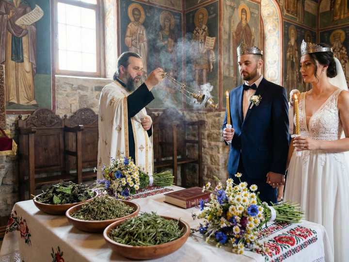 Mariage en Serbie : herbes, fleurs et symbolique orthodoxe