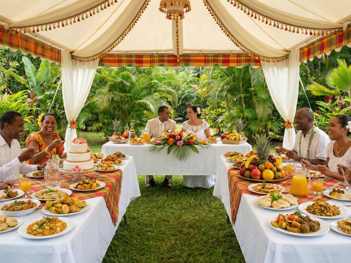 Le repas traditionnel de mariage du peuple créole