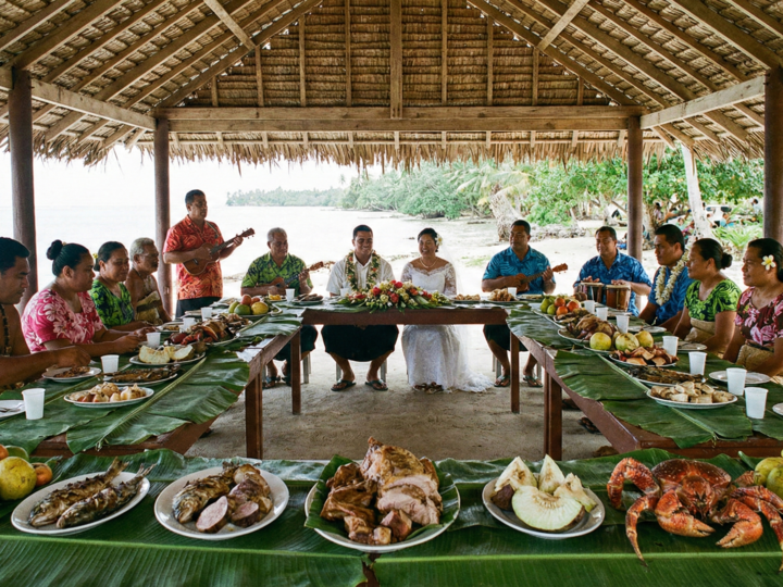Le repas traditionnel de mariage à Tuvalu