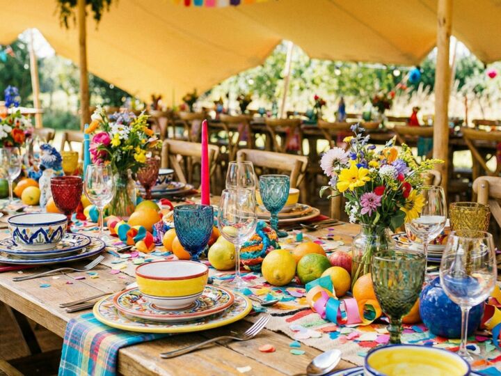 Mariage vitaminé : quelle décoration avec une vaisselle bariolée ?