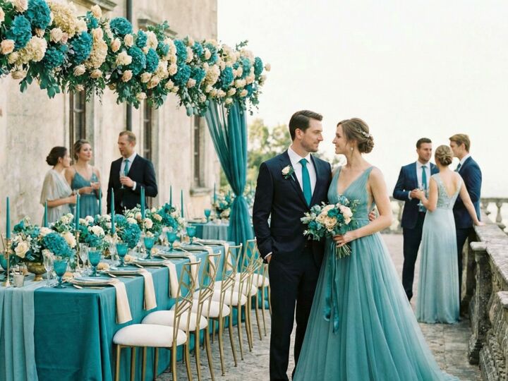 Bleu sarcelle, la couleur signature pour un mariage raffiné et intemporel
