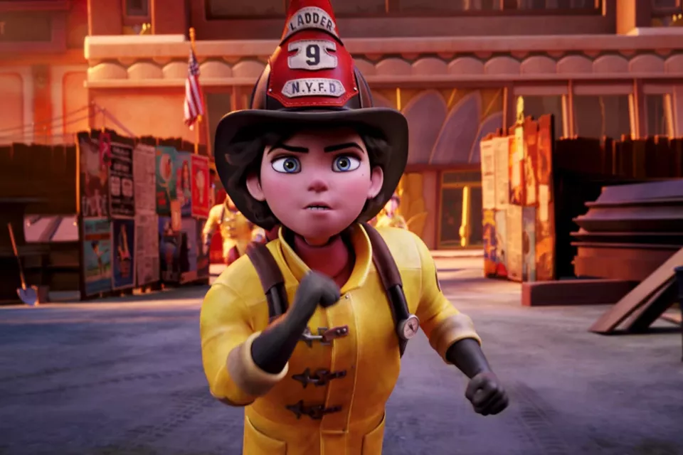 AlloCiné - Photo d'illustration - Georgia Nolan, l’héroïne du film d’animation Vaillante illustre le rêve d’un enfant aspirant à devenir pompier, métier réservé alors aux hommes. Elle brise les stéréotypes en poursuivant courageusement son rêve.