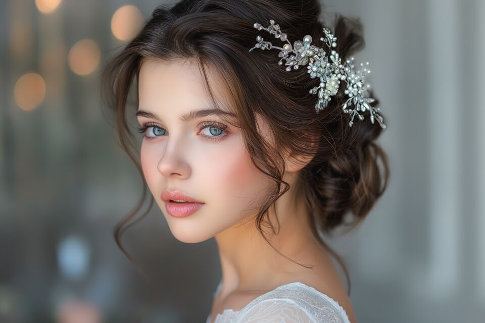 Adobe Stock - Photo d'illustration - Le chignon de la mariée reste parmi les coiffures les plus adoptées pour le jour J. Pour qu'il soit mis en valeur et marque encore plus la beauté de la mariée, les accessoires sont irremplaçables.