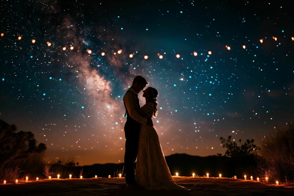Adobe Stock - Photo d'illustration - Se marier sous un ciel étoilé, c'est dire oui non seulement devant les êtres chers, mais aussi sous les yeux bienveillants des astres, comme une promesse d’éternité.
