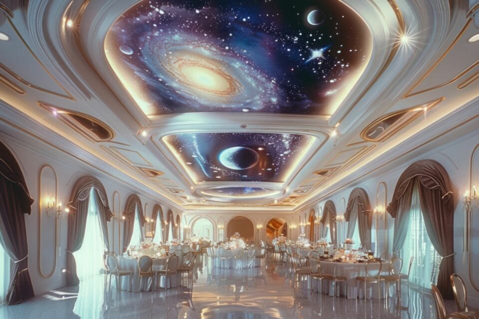 Adobe Stock - Photo d'illustration - Salle de mariage pensée et décorée pour accueillir une réception sur le thème de la science fiction.