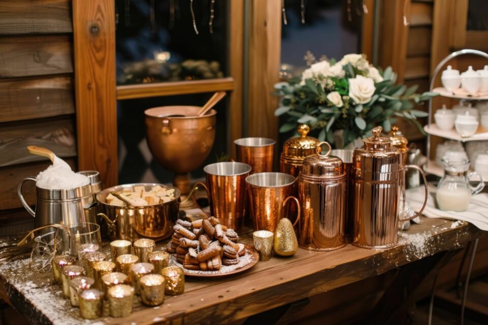 Adobe Stock - Photo d'illustration - Un bar à boissons chaudes apporte une touche chaleureuse et réconfortante à un mariage automnal ou hivernal, idéal pour ravir et réchauffer les invités.