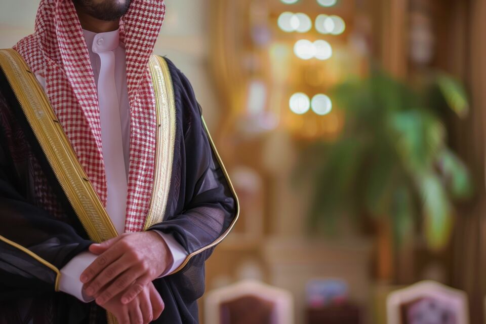 Adobe Stock - Photo d'illustration _ La tenue du marié saoudien symbolise l'élégance et la tradition avec le thobe blanc, le shemagh ou ghutra, et l'agal noir, reflétant une riche histoire culturelle.