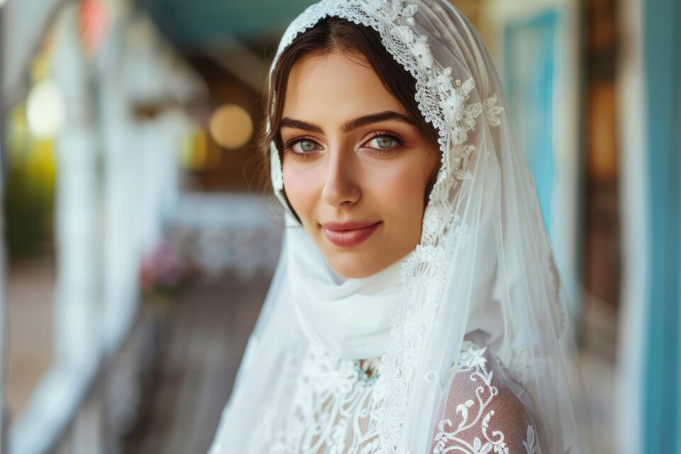 Adobe Stock - Photo d'illustration - La tenue traditionnelle et historique de la mariée iranienne, souvent incarnée par le chador en soie, richement brodé, reflétet des siècles de culture et de traditions persanes.