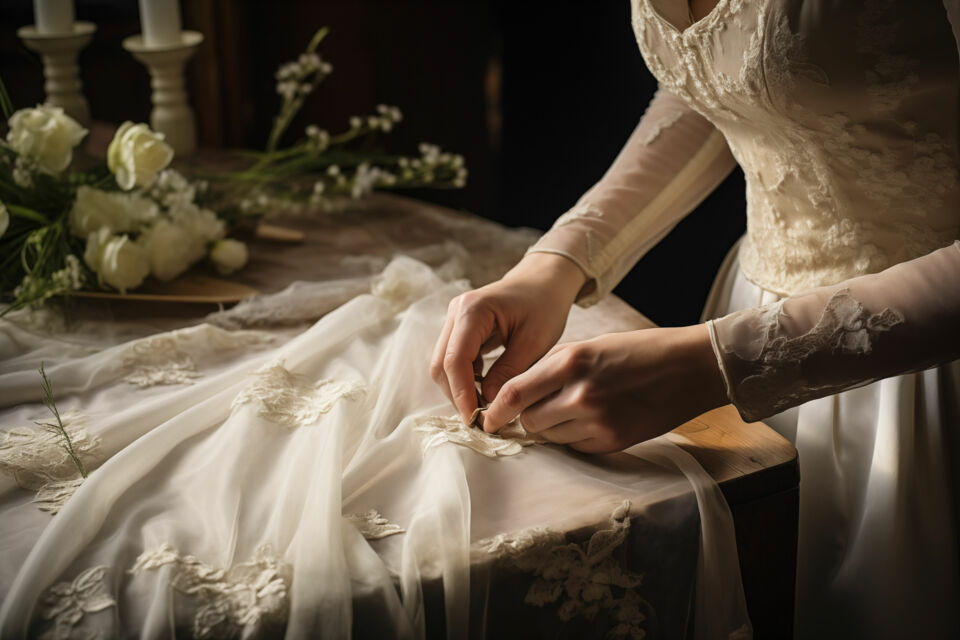 Adobe Stock -  Photo d'illustration -  Coudre des cheveux dans les robes de mariée était une tradition répandue dans plusieurs régions de France, symbolisant protection, amour et transmission intergénérationnelle.