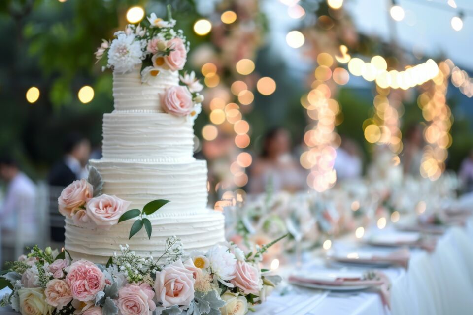 Adobe Stock - Photo d'illustration -  Un gâteau de mariage, plus qu'un dessert, devient une œuvre d'art personnalisée. Aujourd’hui, tradition et créativité s’allient pour émerveiller vos invités. 