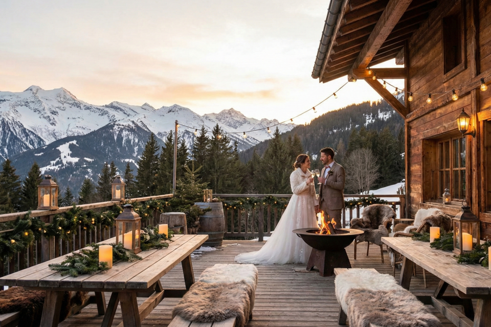 Gemini - Photo d'illustration - Faire le choix d'un mariage sur le thème des Alpes c'est s'engager dans une voie de confort, de chaleur et de rusticité.