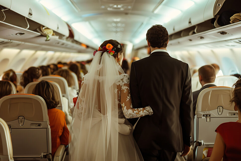 Adobe Stock -  Photo d'illustration -  Un mariage à bord d'un avion est une aventure exceptionnelle, unissant les cœurs dans les cieux avec une vue imprenable et une expérience inoubliable pour les mariés et les invités.