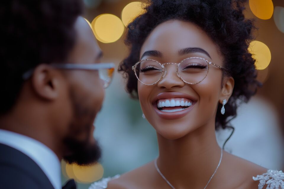 Adobe Stock - Photo d'illustration -&nbsp;Mariée élégante, lunettes au nez et maquillage soigné : un regard magnifié pour un jour inoubliable.