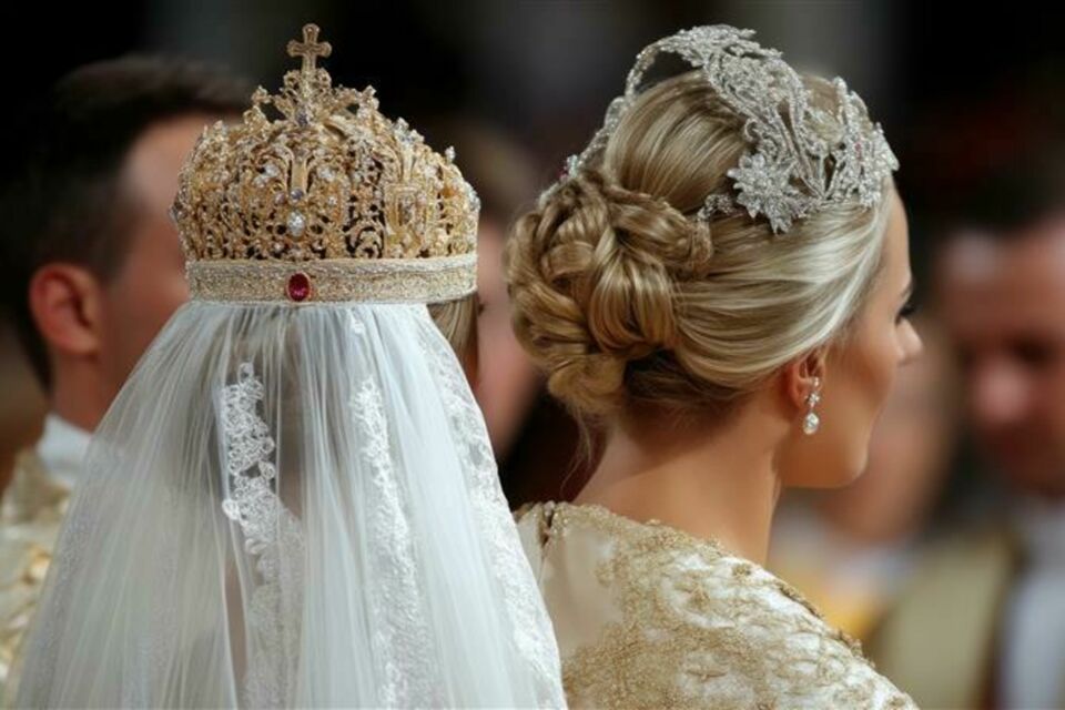 Adobe Stock -&nbsp;Cheveux soignés et symboliques, diadème royal et voile délicat : la coiffure de mariage des princesses mêle tradition, majesté et expression personnelle, pour un 'oui' inoubliable.