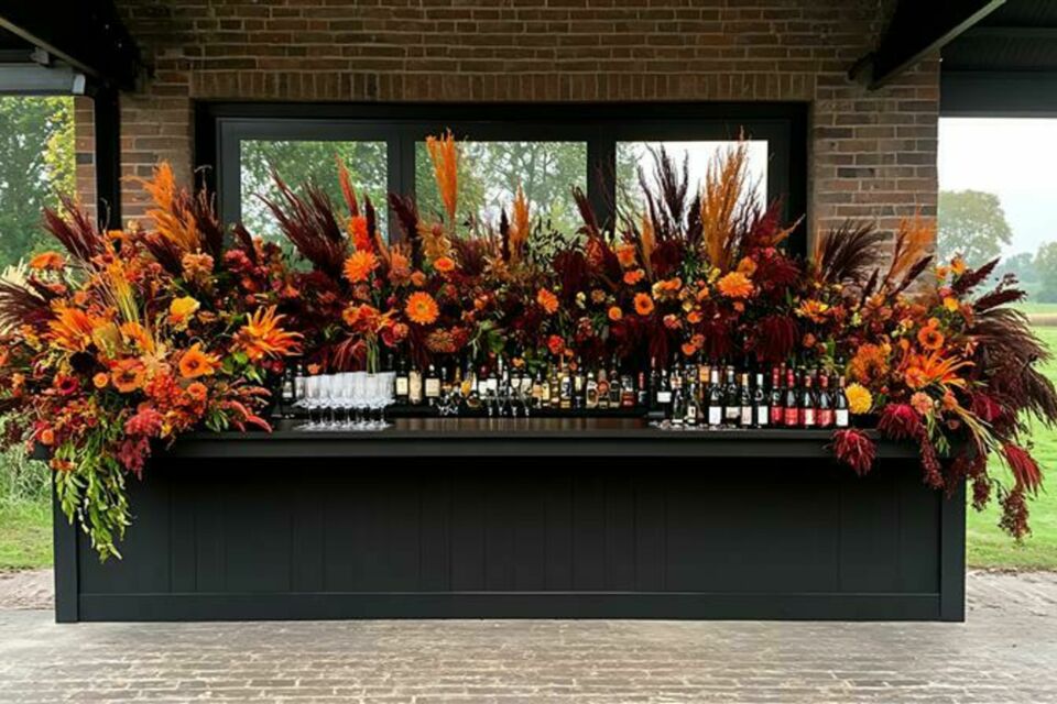 Adobe Stock - Photo d'illustration - Un bar à fleurs créatif pour offrir à vos invités une expérience florale unique et personnalisée lors de votre mariage.