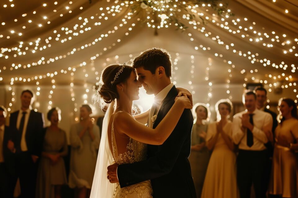 Adobe Stock -&nbsp; Photo d'illustration -&nbsp;&nbsp;Sous les notes enchanteresses de Histoire éternelle, les mariés ouvrent le bal dans une ambiance féerique, incarnant l’amour pur et magique d’un conte intemporel.