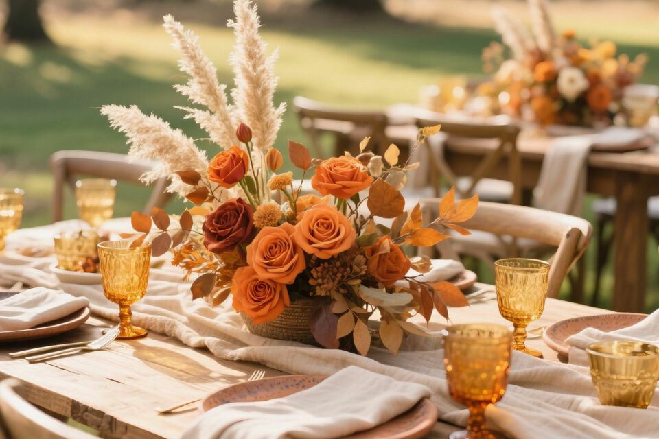 Adobe Stock -&nbsp; Photo d'illustration -&nbsp;&nbsp;Un mariage terracotta évoque une ambiance chaleureuse et bohème, mêlant teintes terre cuite, matières naturelles, fleurs séchées et lumière douce pour une célébration élégante et authentique.