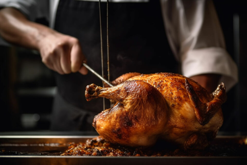 Adobe Stock - Photo d'illustration - Sur la braise de l’émotion, un maître rôtisseur sublime votre mariage : viandes dorées, spectacle gourmand et convivialité garantie pour un banquet inoubliable.