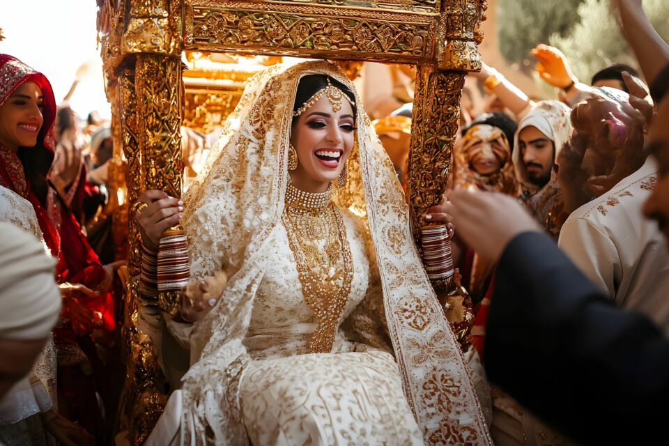 Adobe Stock - Photo d'illustration -&nbsp; Majestueuse, la mariée fait son entrée portée dans un palanquin, entourée de chants et de regards émerveillés. Une tradition qui célèbre sa noblesse et son honneur.