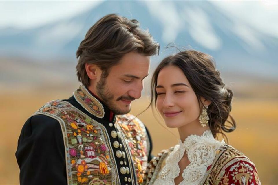 Adobe Stock - Photo d'illustration - Entre soieries brodées, ceintures en argent et coiffes majestueuses, les costumes traditionnels arméniens offrent au mariage une aura de noblesse et de poésie intemporelle.