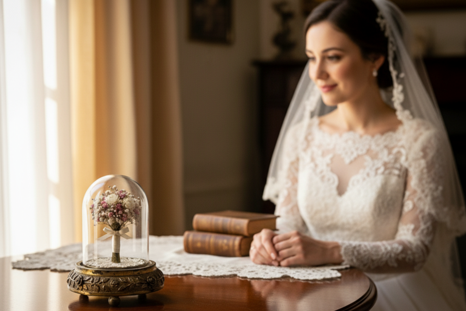 Gemini - Photo d'illustration - Sous le verre délicat, un monde figé : le globe de mariage, témoin d’amour et héritage précieux, transmettant la mémoire des ancêtres aux générations émerveillées.