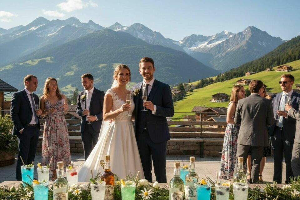 Gemini – Photo d’illustration - Quand le vin d’honneur prend de l’altitude : génépi, myrtille et esprit des cimes s’invitent dans les verres pour des apéritifs aussi élégants que givrés. Entre fraîcheur et caractère, les cocktails alpins signent la nouvelle tendance des mariages audacieux.