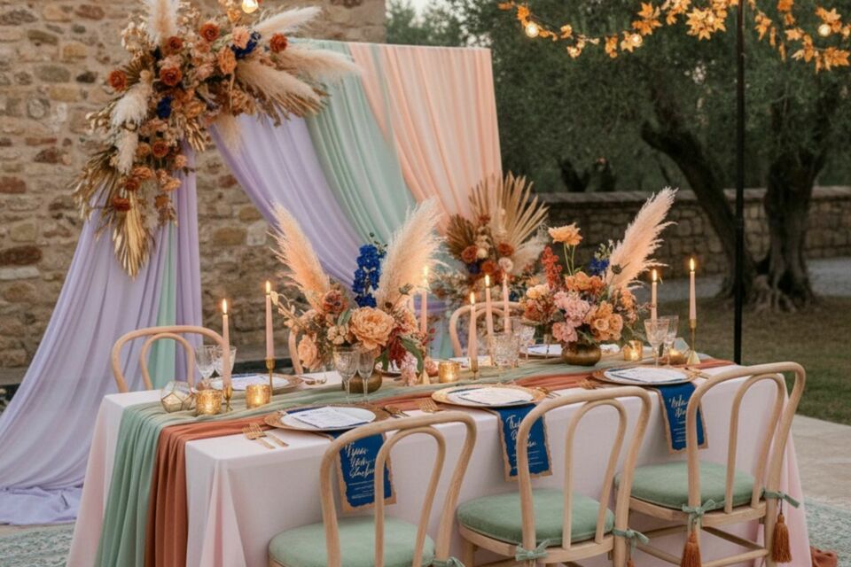 Gemini - Photo d'illustration -&nbsp;Un mariage pastel réinventé : des teintes douces sublimées par des contrastes subtils, des textures inattendues et une poésie visuelle qui échappe aux stéréotypes pour révéler l’élégance du sensible.