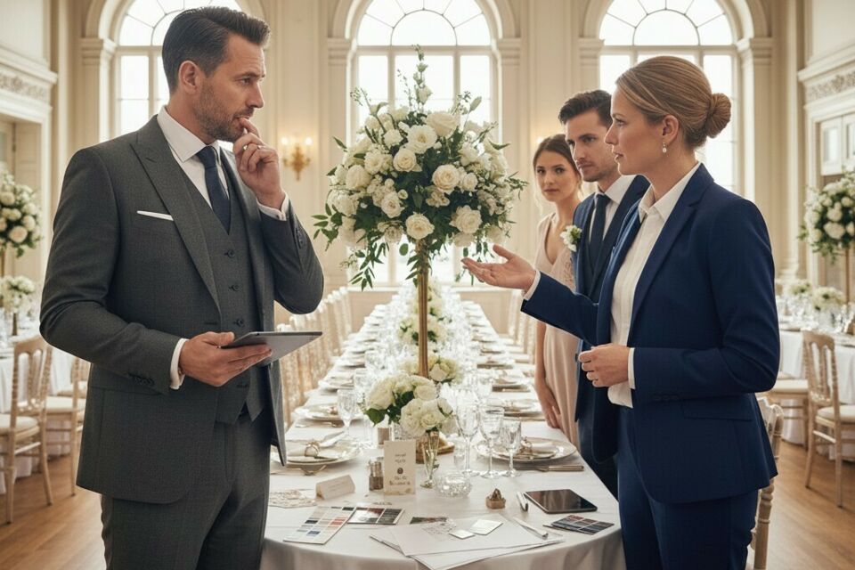Gemini - Photo d'illustration -&nbsp;&nbsp;La validation de la décoration finale d'une salle dépend du cadre choisi : le wedding planner orchestre l’harmonie esthétique, tandis que le responsable de salle assure la conformité aux règles et contraintes du lieu.