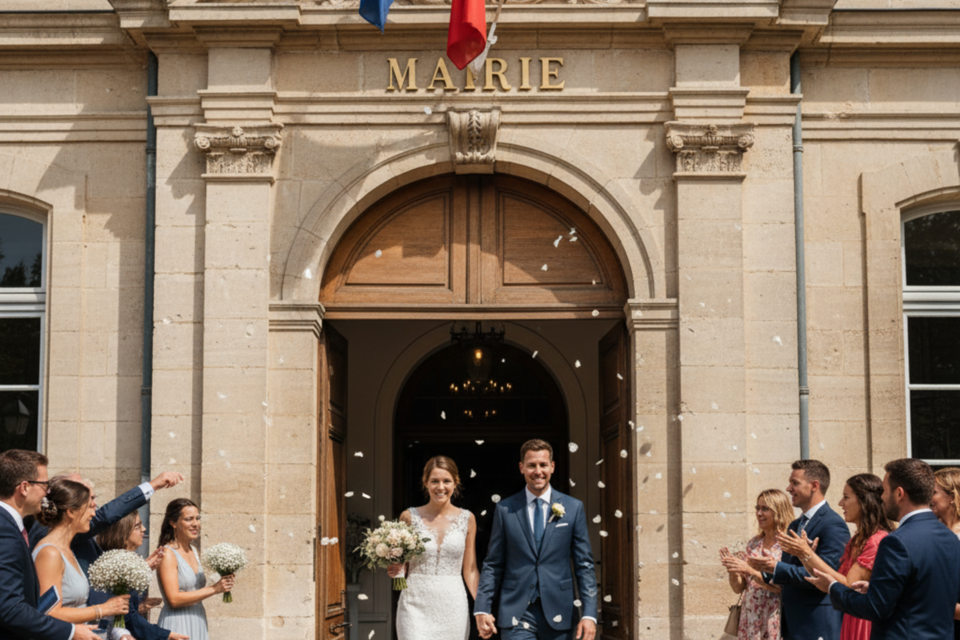Gemini Photo d'illustration - Organiser la musique à la mairie consiste à sélectionner et coordonner les morceaux diffusés lors de la cérémonie civile, afin de créer une ambiance solennelle, joyeuse ou symbolique selon les mariés.