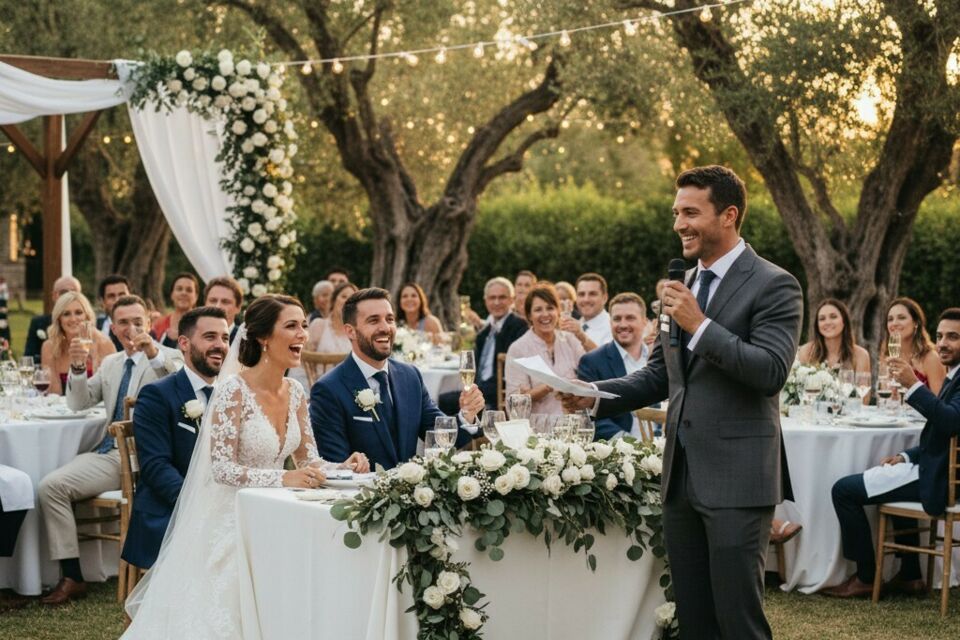 Gemini - Photo d'illustration - Un discours de mariage réussi allie sincérité et élégance : il touche les cœurs, fait sourire, célèbre l’amour et laisse un souvenir vibrant, gravé dans la mémoire des mariés et des invités.