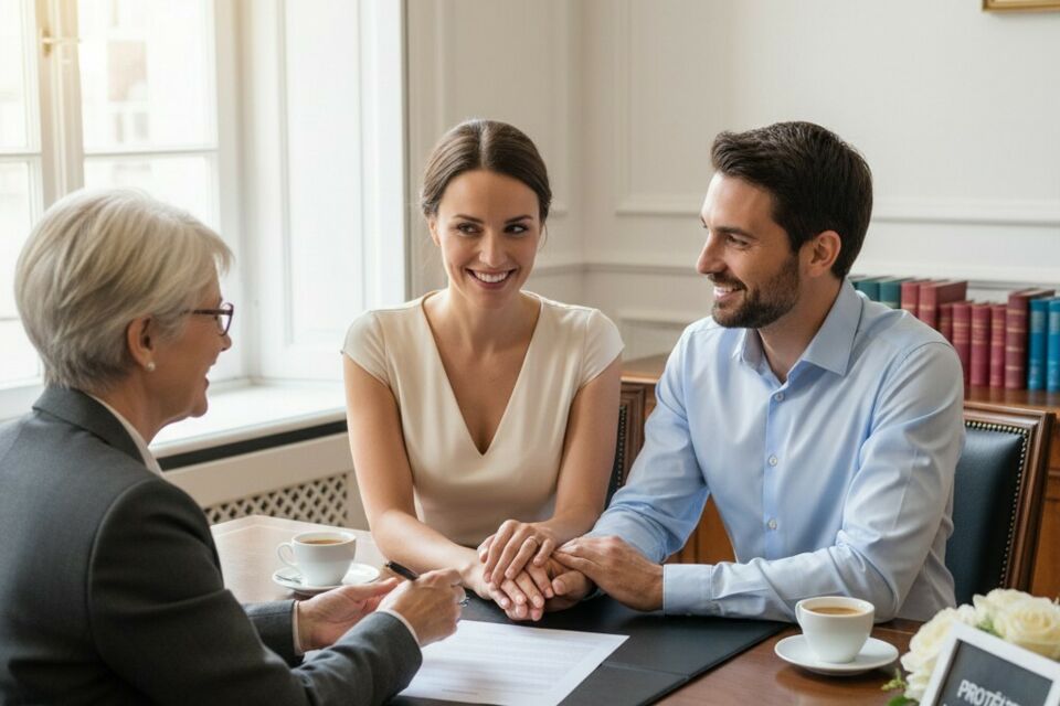 Gemini -&nbsp; Photo d'illustration -&nbsp;&nbsp;Consulter un notaire avant le mariage permet d’aborder les questions patrimoniales, anticiper les imprévus et choisir le régime matrimonial adapté, renforçant ainsi la confiance et la stabilité du couple.&nbsp;