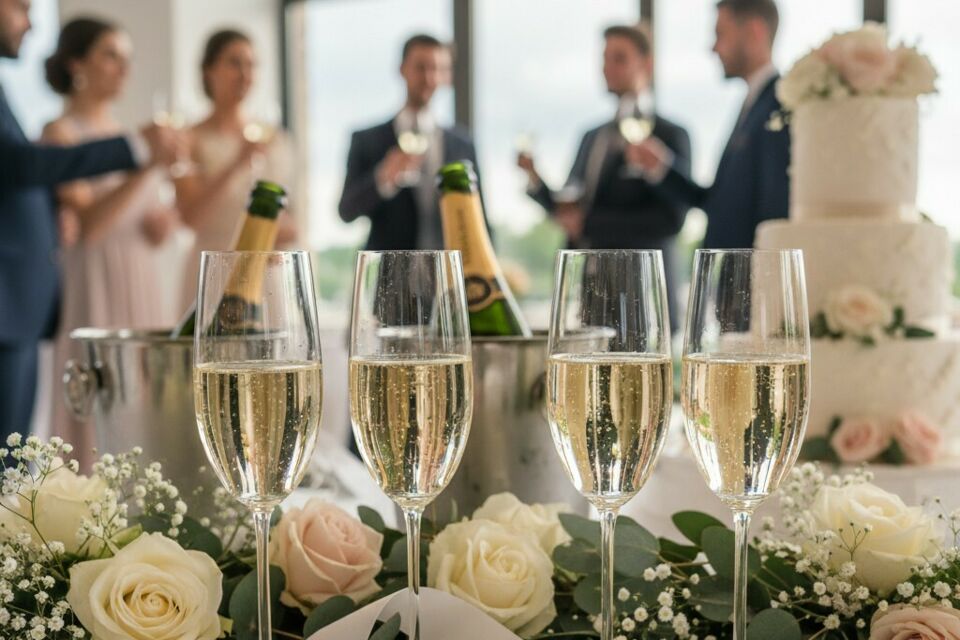 Gemini - Photo d'illustration - Bulles fines et éclat festif, le Crémant d’Alsace sublime les mariages avec son élégance intemporelle, reflet d’un terroir généreux et d’une tradition qui célèbre l’amour en toute authenticité.