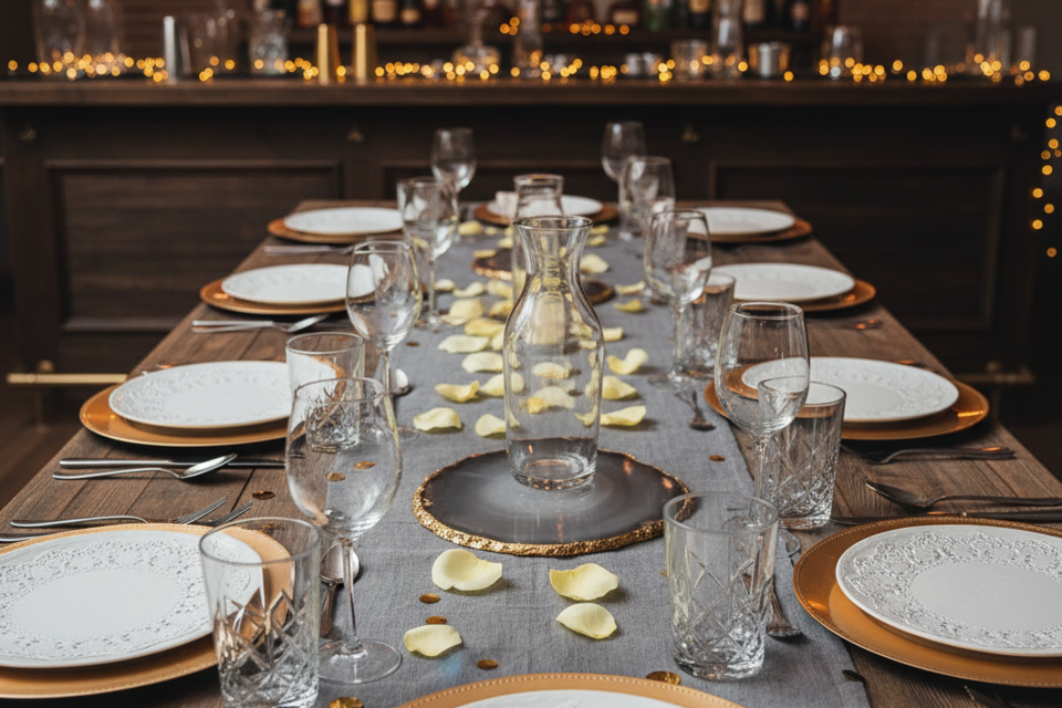 Gemini - Photo d'illustration -  Les repose-verres et les dessous de carafe tiennent une place centrale. Leur rôle ne se limite plus à protéger une nappe : ils structurent l’espace et évitent les frais de pressing.