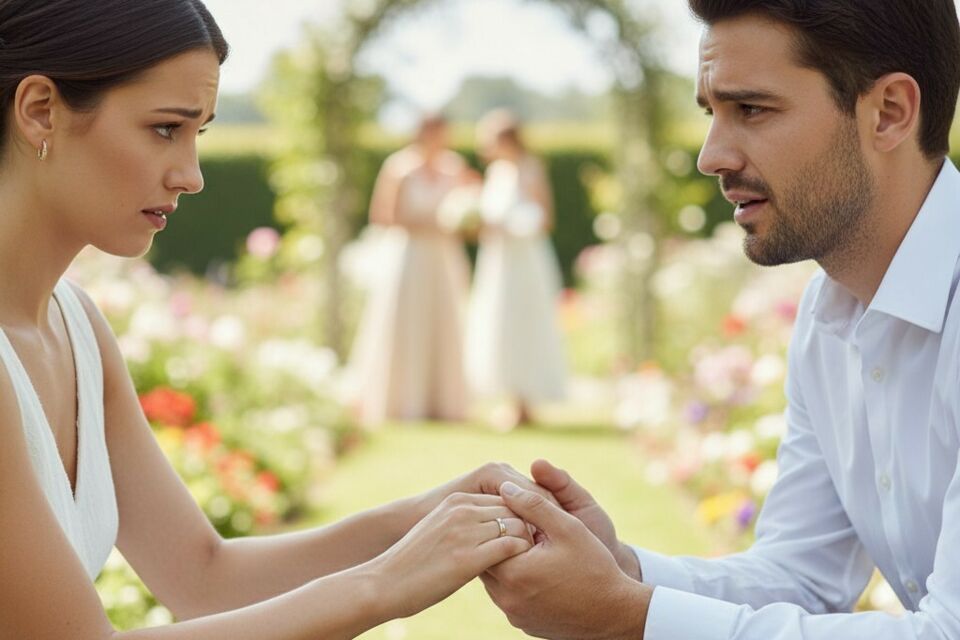 Gemini – Photo d’illustration - Quand l’amour vacille à l’heure des grands engagements : ce couple fiancé tente encore de trouver les mots justes avant de dire “oui”. 