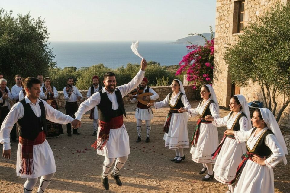 Gemini -&nbsp; Photo d'illustration -&nbsp;&nbsp;Les danses de mariage à Chypre, comme la Sousta, mêlent énergie méditerranéenne et traditions ancestrales : une ronde festive où invités et mariés célèbrent l’union dans la joie et la convivialité.