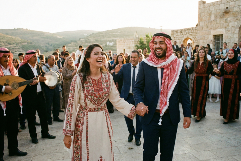Gemini - Photo d'illustration -&nbsp;Sous les battements de la Dabké, les mariés et leurs proches célèbrent la fierté et la joie d’un mariage palestinien.
