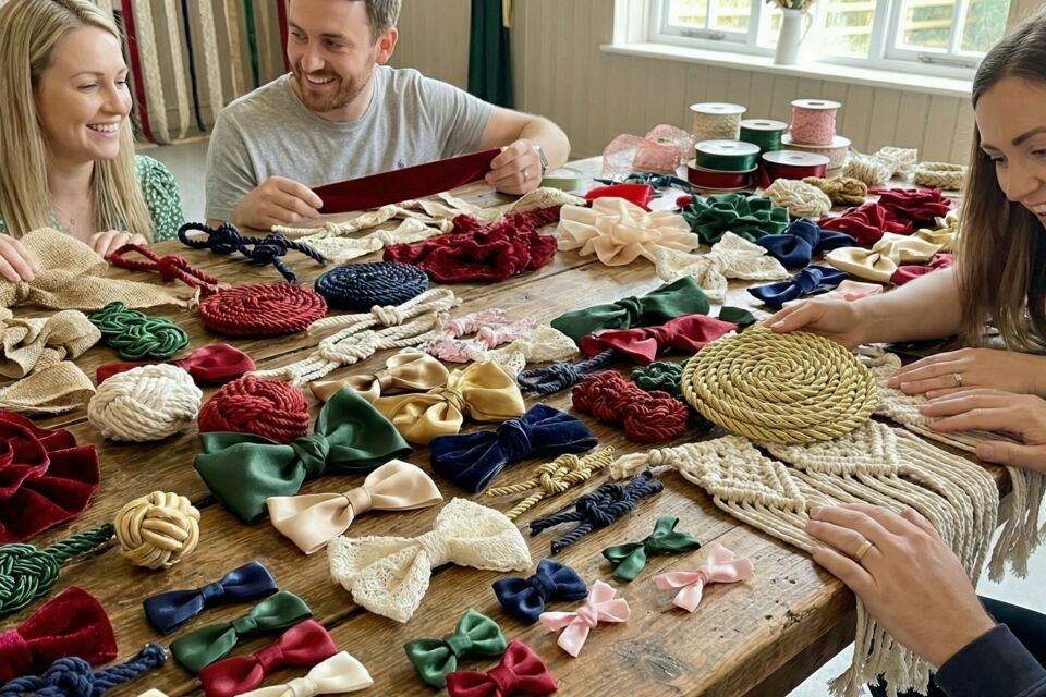 Gemini – Photo d’illustration - Un décor magnifié par l’art du nœud : velours, soie et rubans superposés composent une scénographie élégante où chaque détail raconte le soin apporté à la fête.