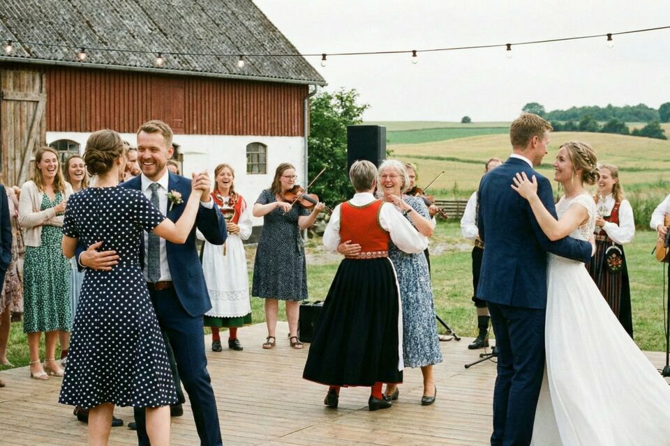Gemini - Photo d'illustration - Au Danemark, les mariages s’animent avec la polka et la vals, danses festives et élégantes qui mêlent tradition, rythme entraînant et complicité des couples, créant une atmosphère joyeuse et raffinée.