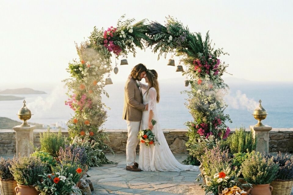 Gemini - Photo d'illustration - Dans les mariages grecs, l’ambiance olfactive s’imprègne de jasmin, myrte et lavande, mêlant parfums méditerranéens et symboles ancestraux pour une célébration empreinte de poésie et de tradition.