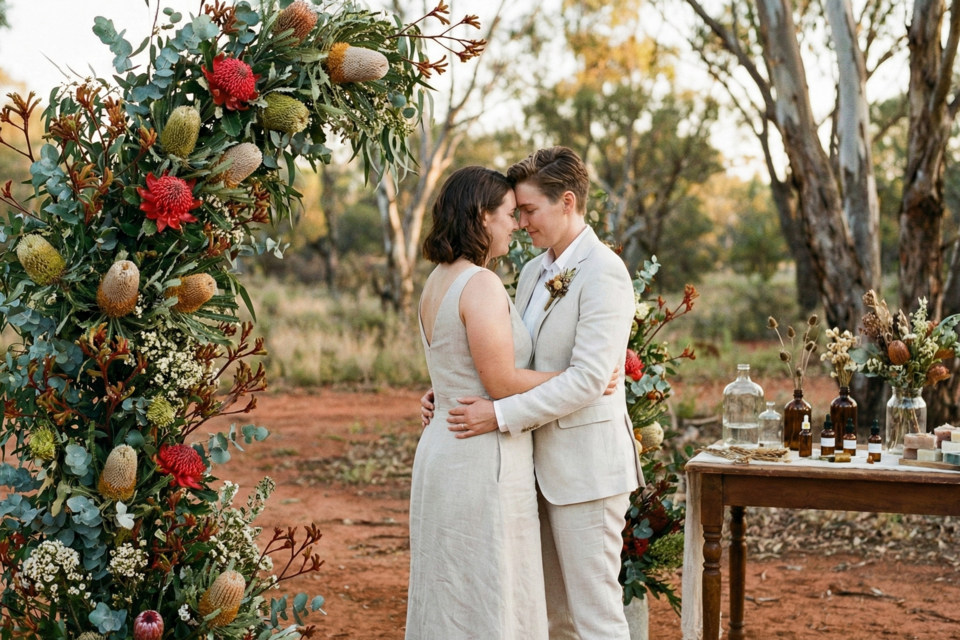 Photo d'illustration - En Australie, le mariage se parfume naturellement, au rythme des fleurs endémiques et des paysages ouverts.