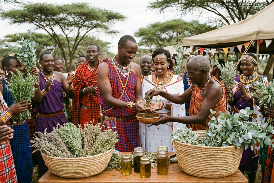 Gemini - Photo d'illustration - Au Kenya, le mariage se parfume avec la terre, les plantes et les gestes, dans une célébration profondément collective.