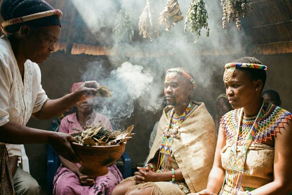 Photo d'illustration - Sous les cieux d’Afrique australe, les herbes brûlées et la fumigation tissent un voile sacré : parfums et symboles olfactifs célèbrent l’union, entre mémoire ancestrale et souffle spirituel