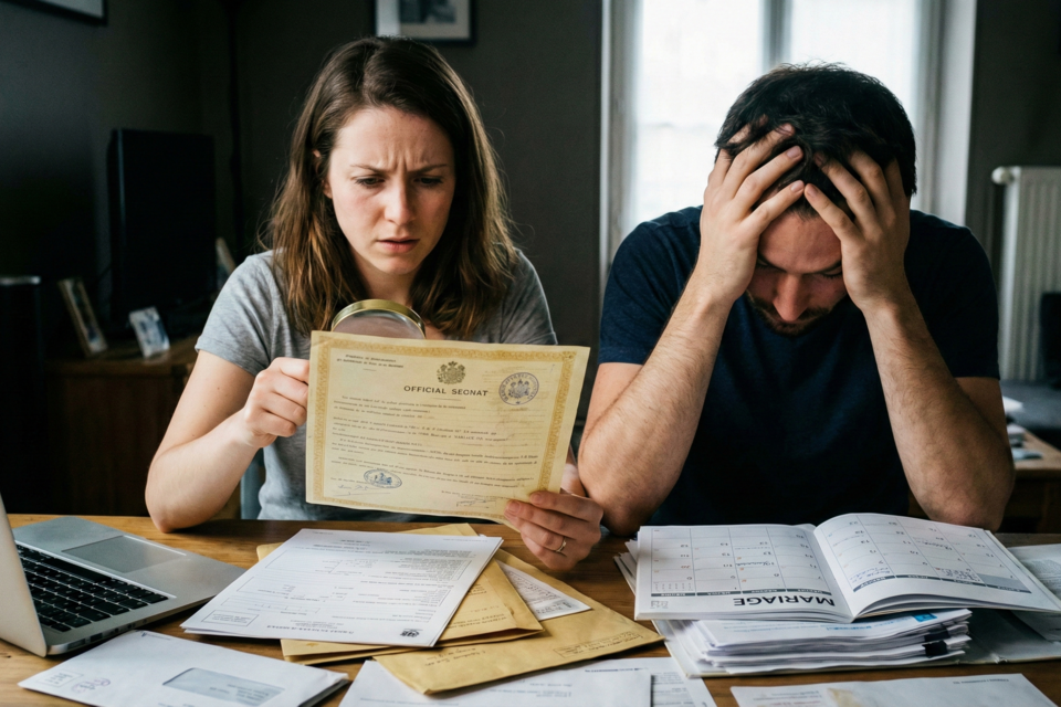 Gemini – Photo d’illustration - Quand une erreur d’état civil refait surface, c’est tout un mariage qui peut vaciller : une histoire vraie qui rappelle l’importance des détails administratifs avant le jour J.