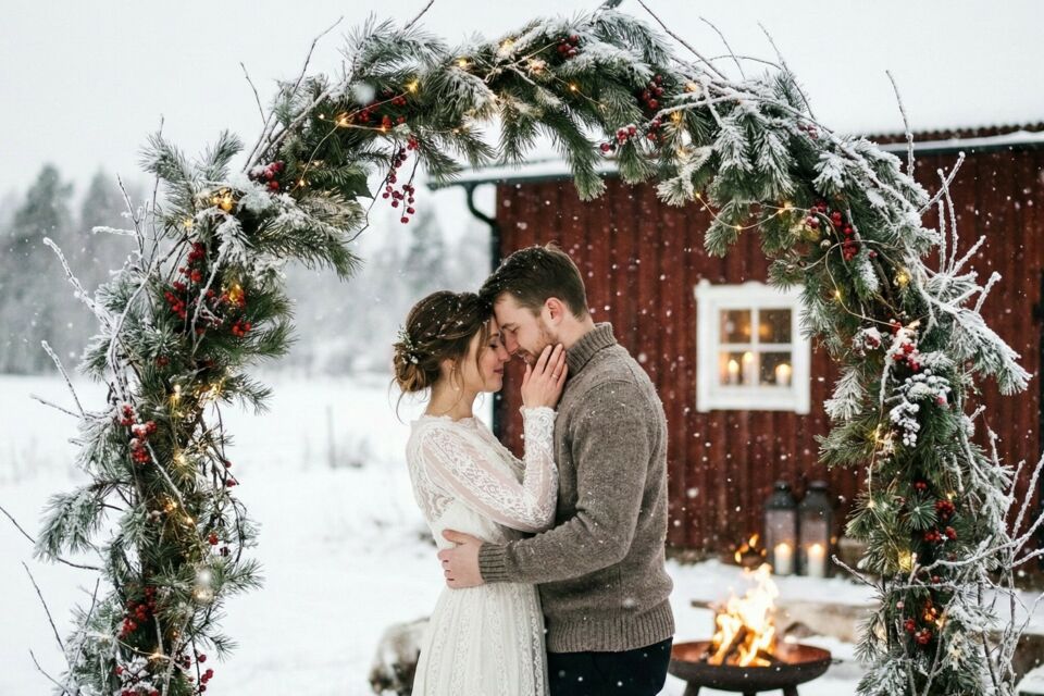 Gemini - Photo d'illustration - Sous la lueur des bougies et des lumières féeriques, l’hiver devient l’allié d’un mariage chic et chaleureux, où élégance et petit budget s’unissent pour créer une atmosphère magique.